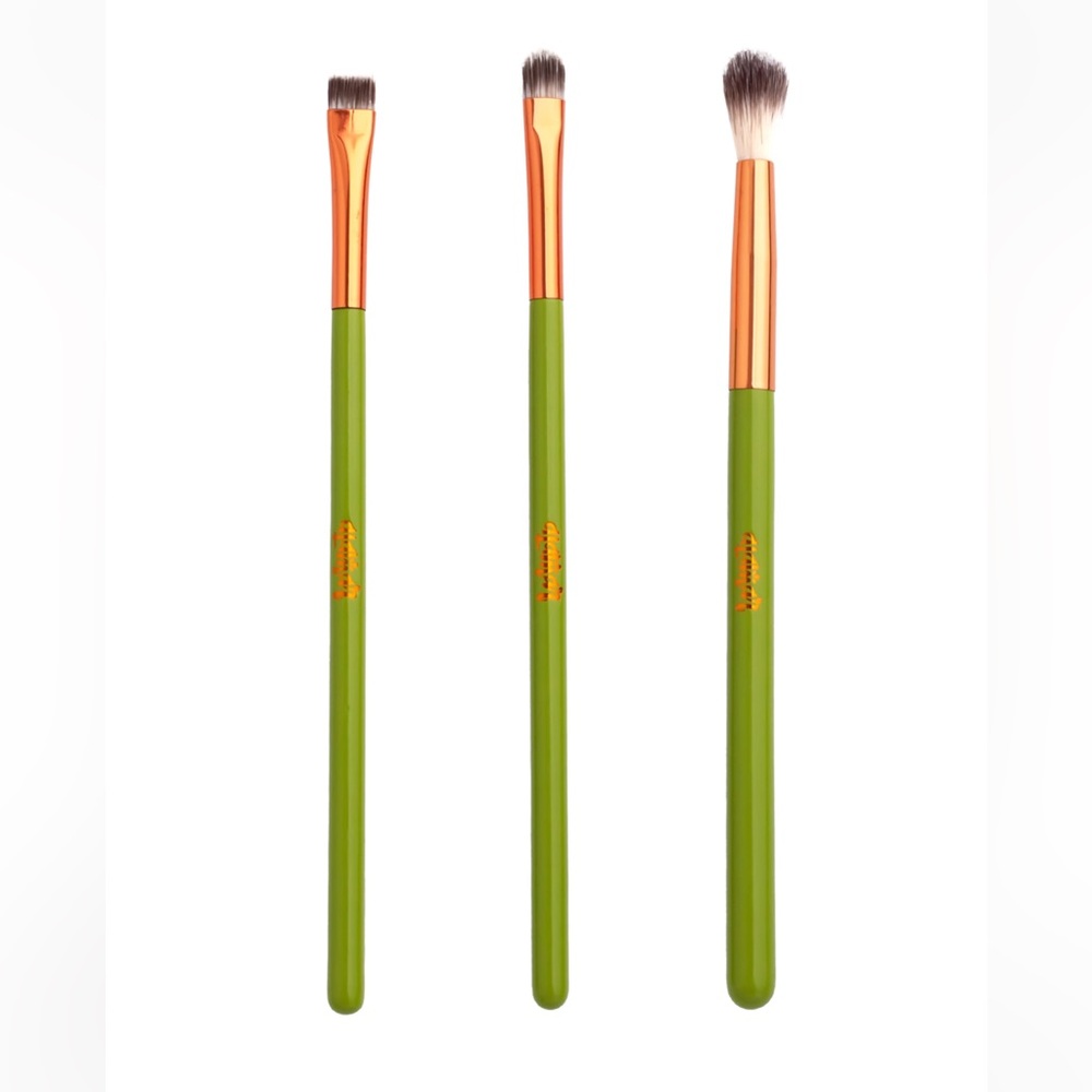 ALAMAR COSMETICS Ojitos Brush Trio Vol 1 Green & Gold 3 Pc Makeup Brush Set